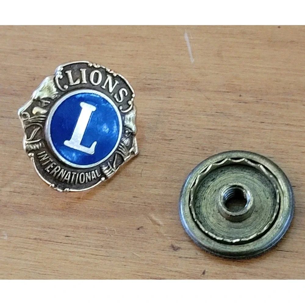 Vintage Lions International Morgan's 1/10 10K GF Screw Back Lapel Pin 2g